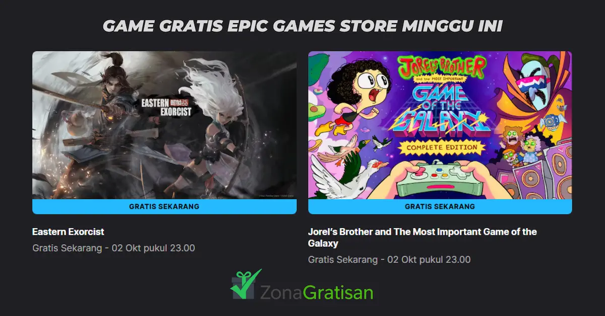 Game Gratis Epic Games 25-09-2025 sampai 02-10-2025
