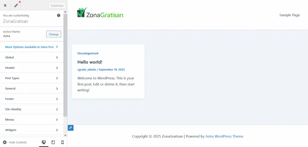 Astra Theme WordPress Gratis