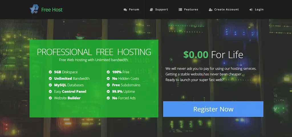 ProFreeHosting Hosting Gratis Terbaik