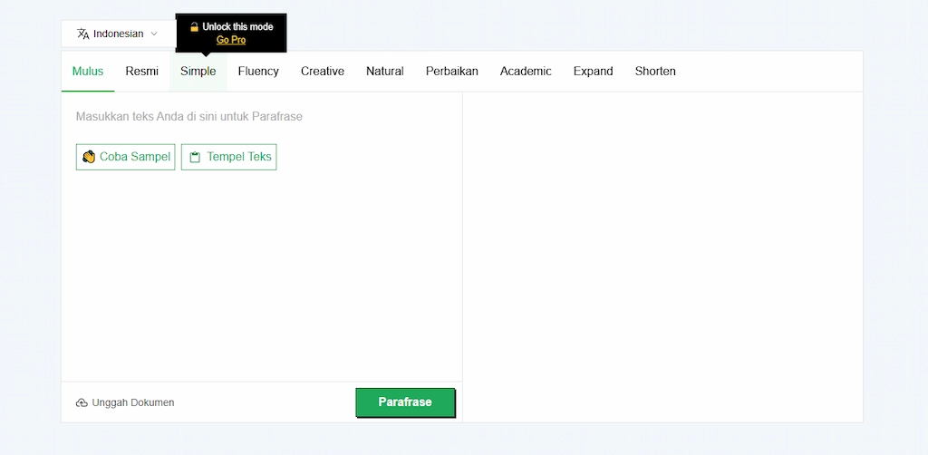 Screenshot Editpad Paraphraser sebagai tool rewrite gratis