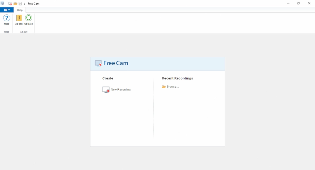 Tampilan jendela Free Cam dengan area rekam yang bisa diatur – aplikasi screen recorder pc gratis tanpa watermark di Windows