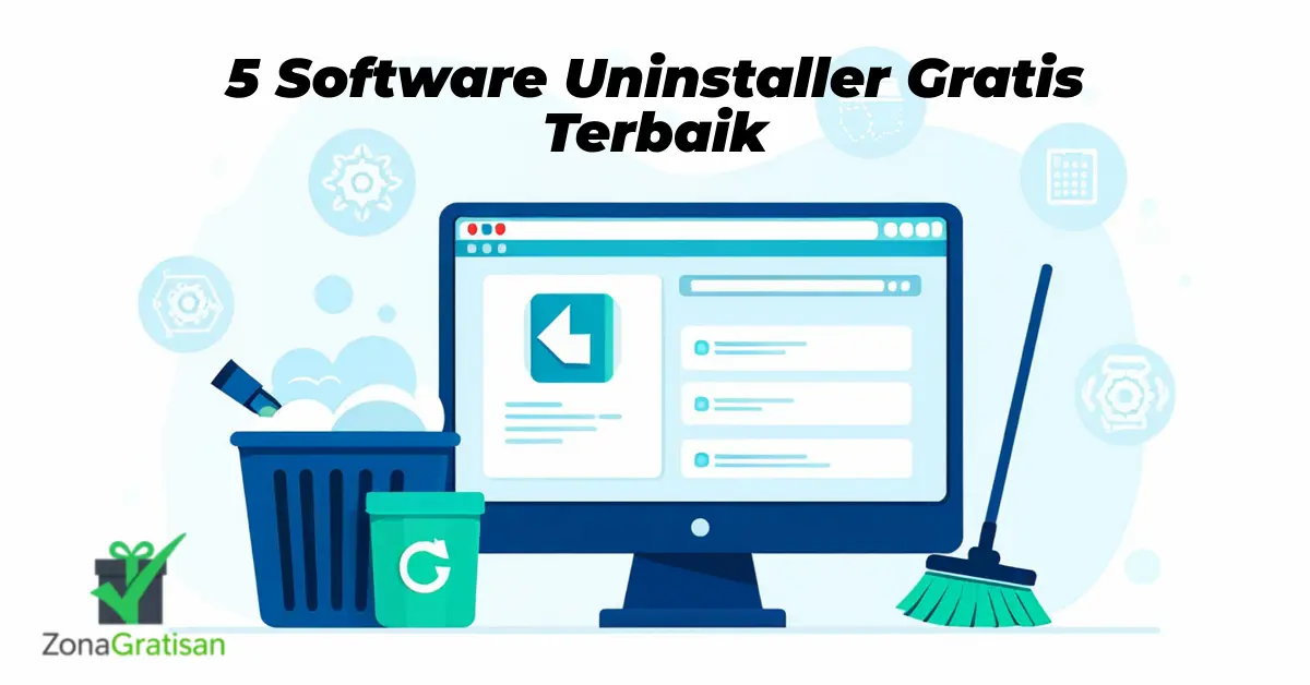 Ilustrasi software uninstaller gratis terbaik untuk Windows menghapus aplikasi sampai bersih.