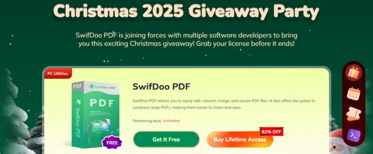 SwifDoo Christmas Giveaway 2025 dengan 18+ software premium gratis