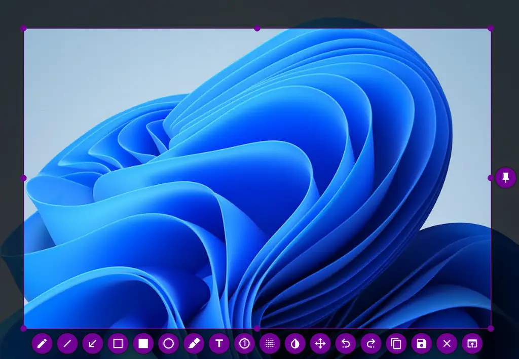 Tampilan Flameshot dengan fitur anotasi screenshot di Windows