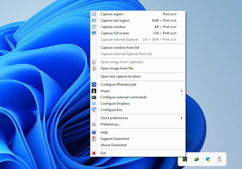 Tampilan Greenshot sebagai software screenshot gratis untuk Windows