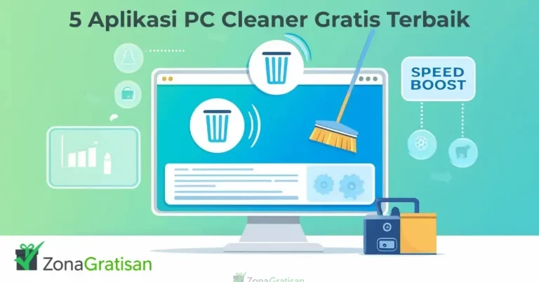 Ilustrasi PC Windows dibersihkan dari file sampah dengan aplikasi PC cleaner gratis.