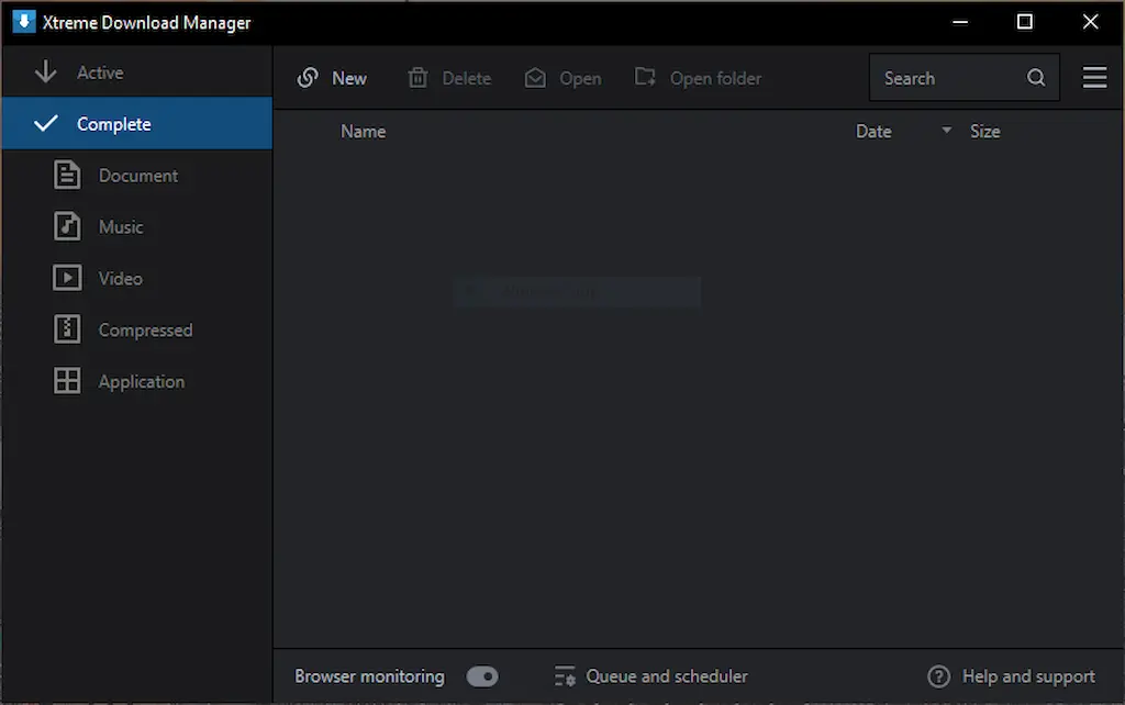 Tampilan halaman download Xtreme Download Manager.