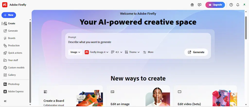 Adobe Firefly AI pembuat gambar gratis yang aman untuk komersial