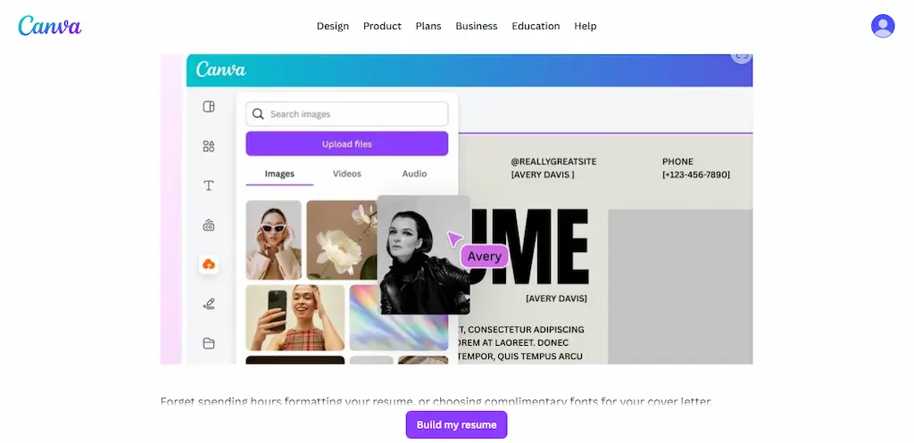 Canva sebagai situs buat CV lamaran kerja gratis online