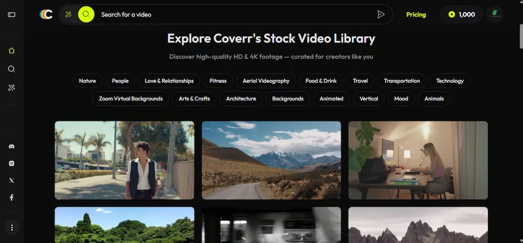 Website Coverr penyedia stock video gratis untuk website