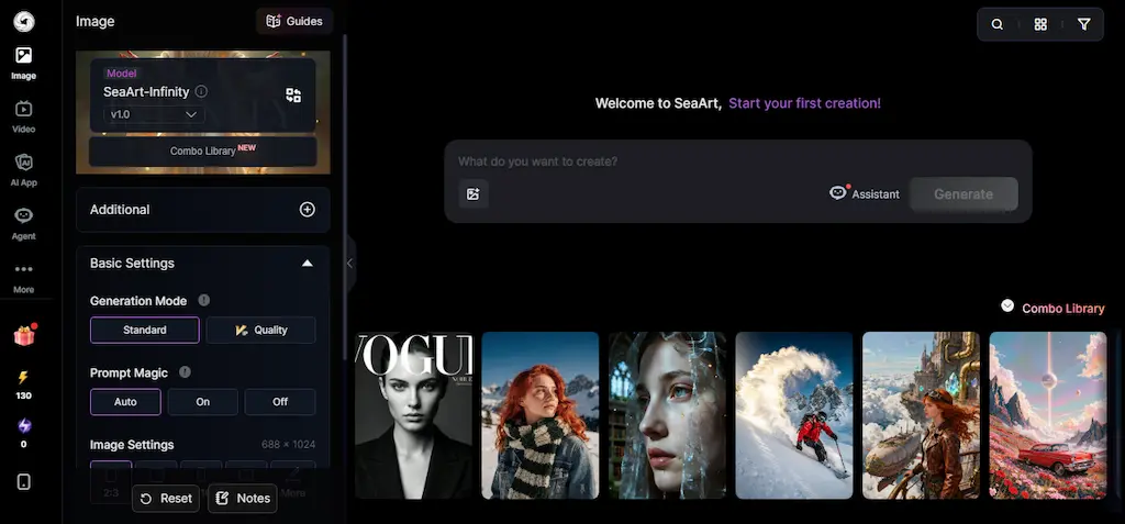 SeaArt.ai website AI pembuat gambar gratis dengan banyak style